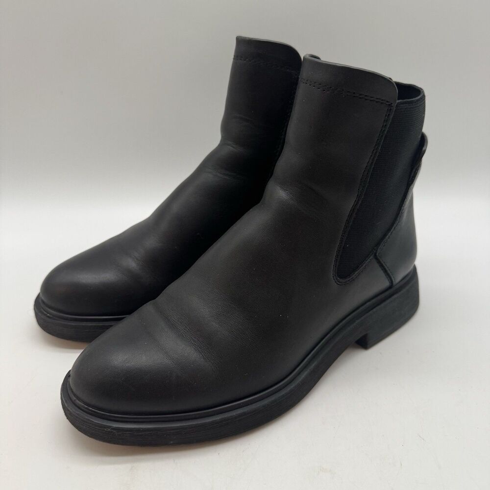 Franco Sarto Brood Chelsea Boots Women's 6M Black LeatherPull On Ankle Booties